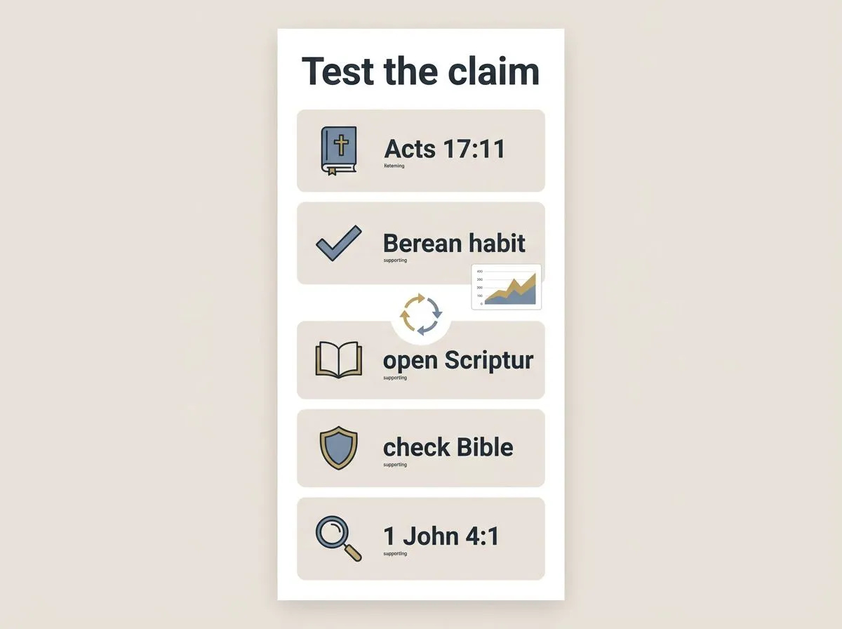 Infographic-style diagram illustrating how to test a prophetic claim using Scripture.