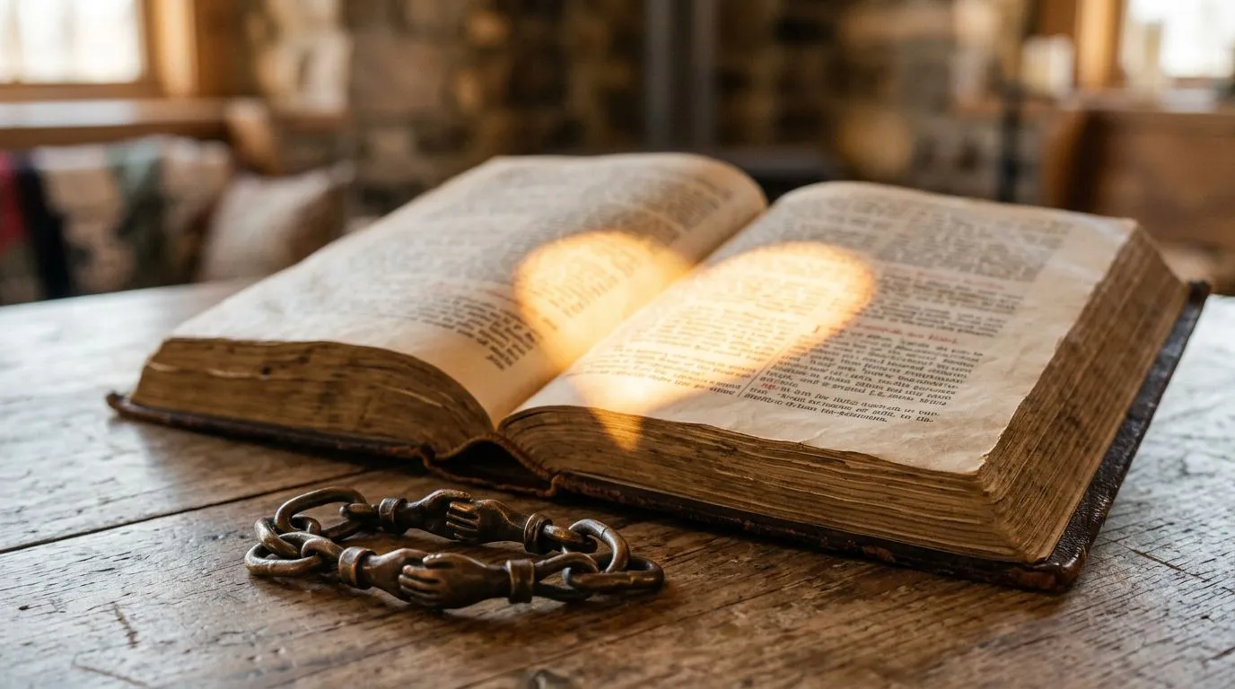 Bible scene with warm symbolic light reflecting loyalty and action in God’s love